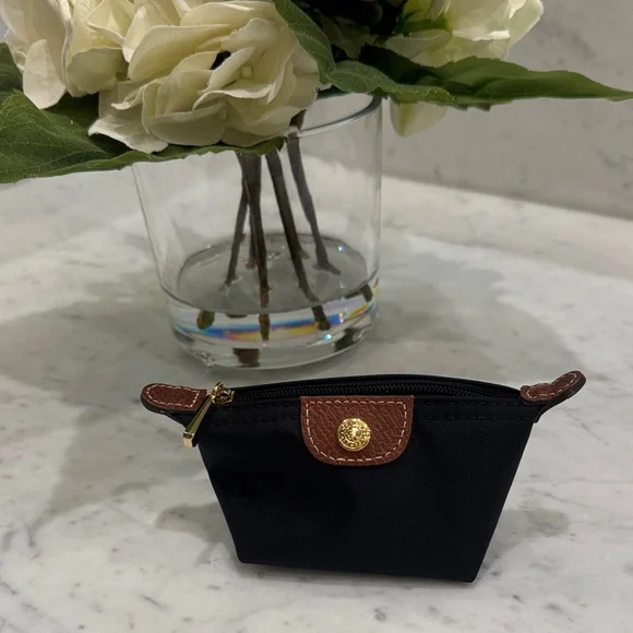 Authentic Longchamp Le Pliage Small Pouch / Mini Cosmetic Case – Black & Brown - Picture 2 of 6